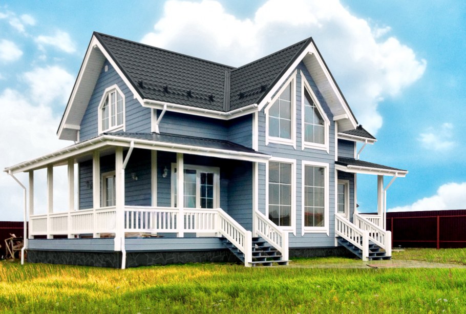 Серо голубой дом