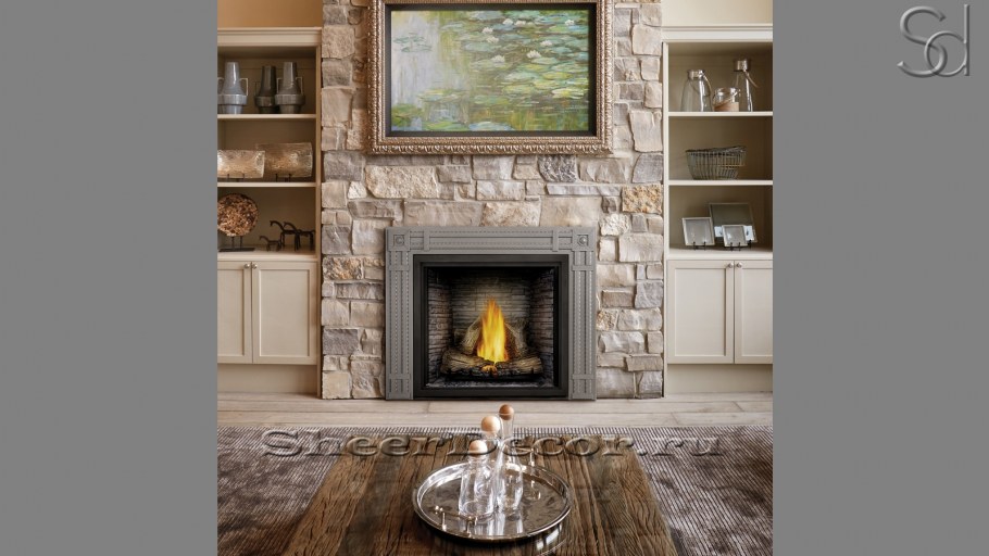 Камин из бежевого камня Redstone verden Brick vb-22