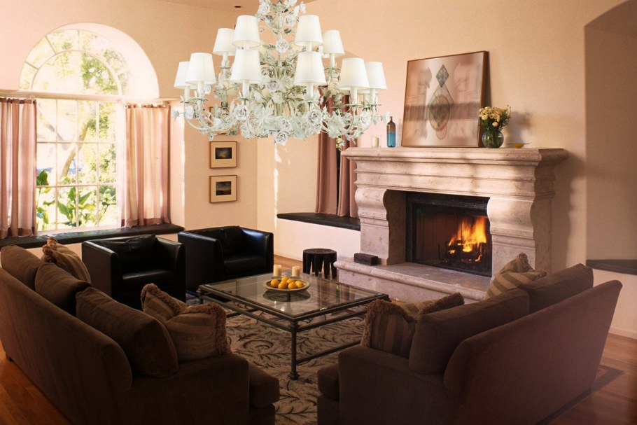 Интерьер каминной комнаты