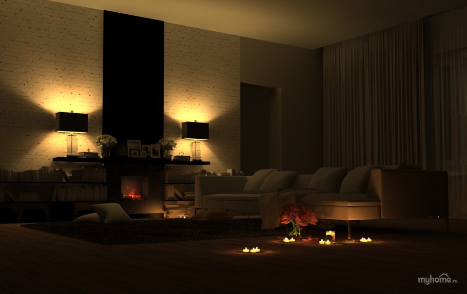 Интерьер вечер свет