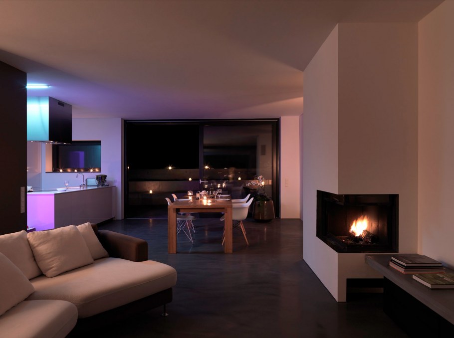 Гостиная с камином Минимализм