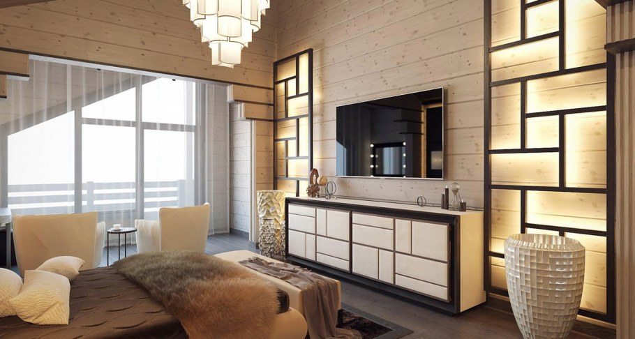 Интерьер загородного дома из пеноблоков