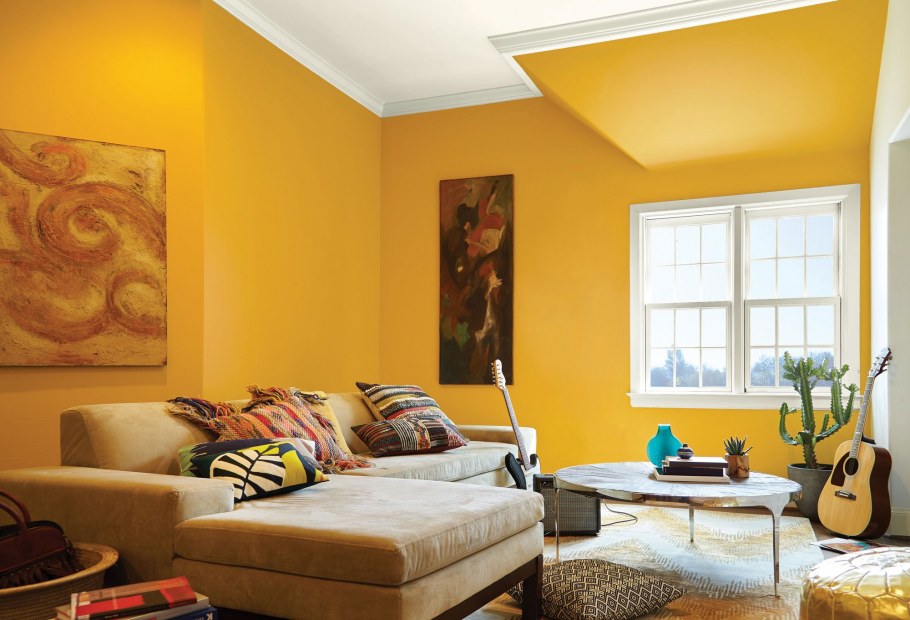 Желтая палитра Dulux в интерьере