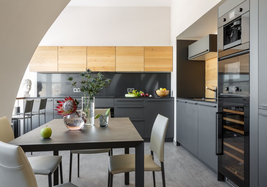 Сочетание цветов в интерьере кухни таблица серый