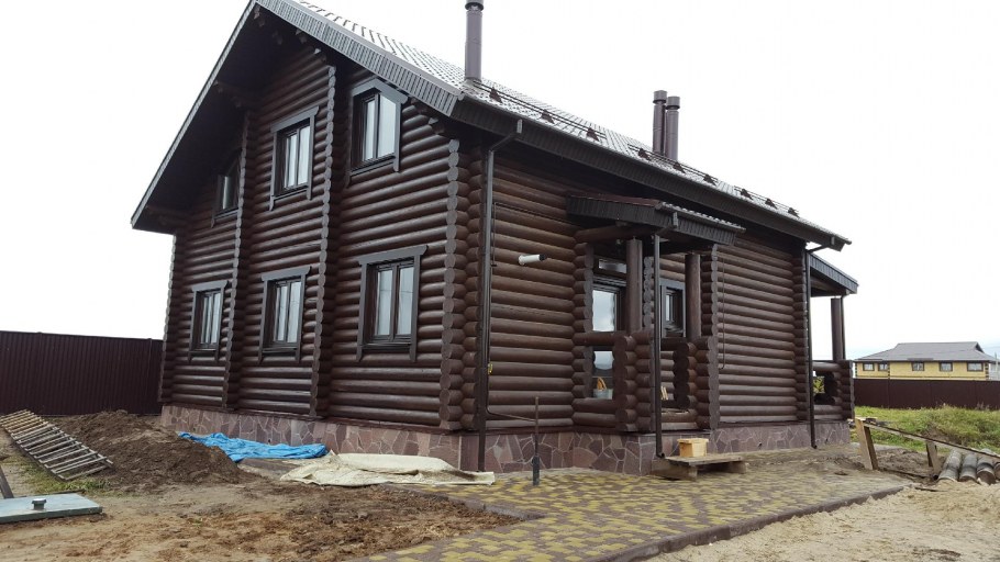 Фасад имитация бруса серо-голубой