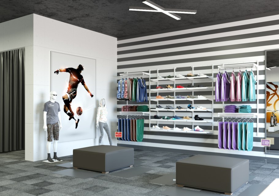 Стеллажи для спортивного магазина