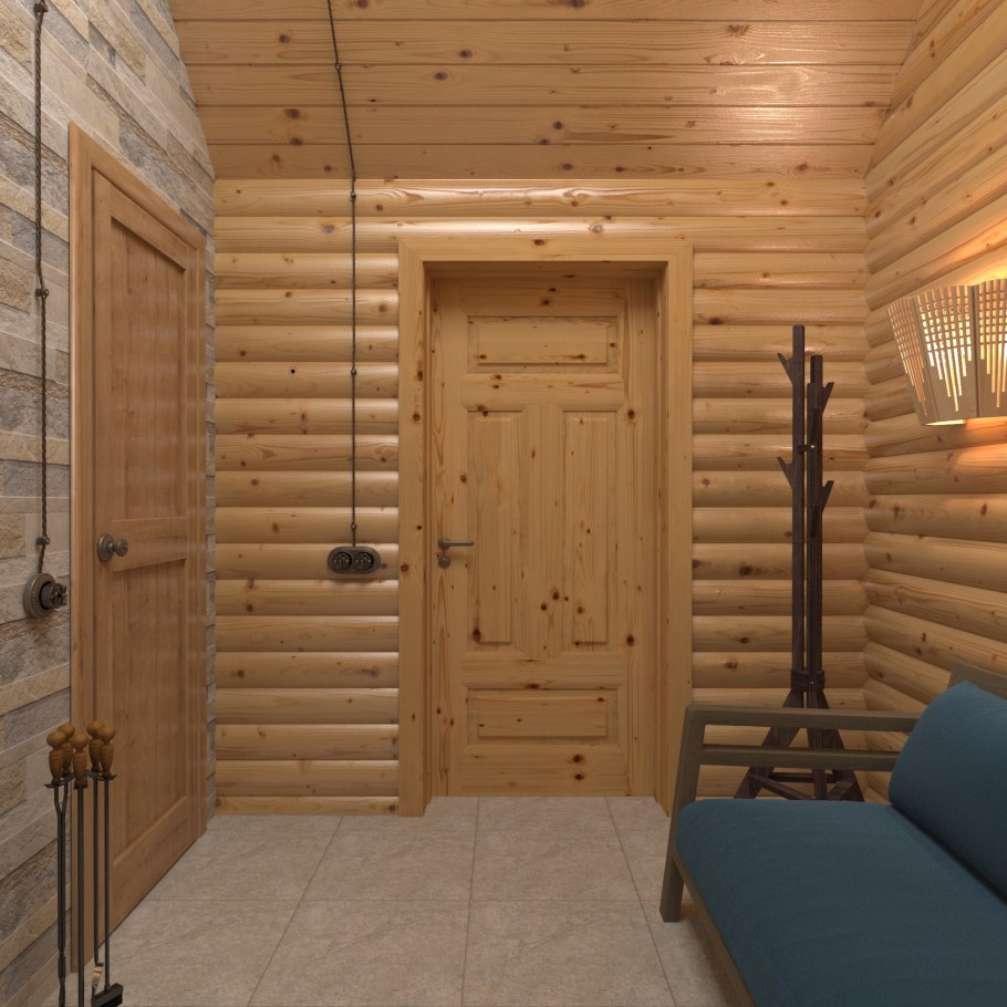 Отделка бани в деревенском стиле