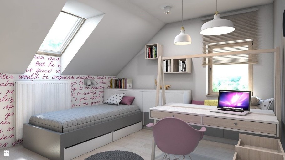 Мансардные комнаты для подростков