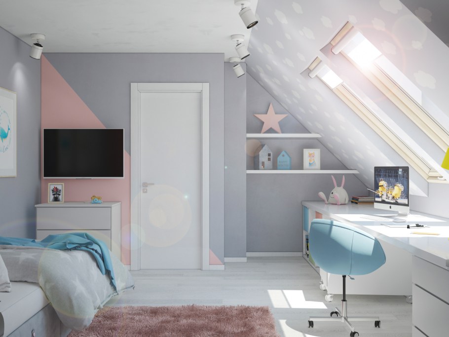 Комната на чердаке для подростка