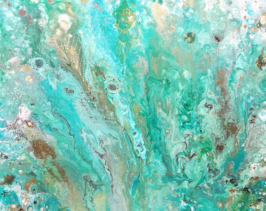 Мрамор бирюза серебро