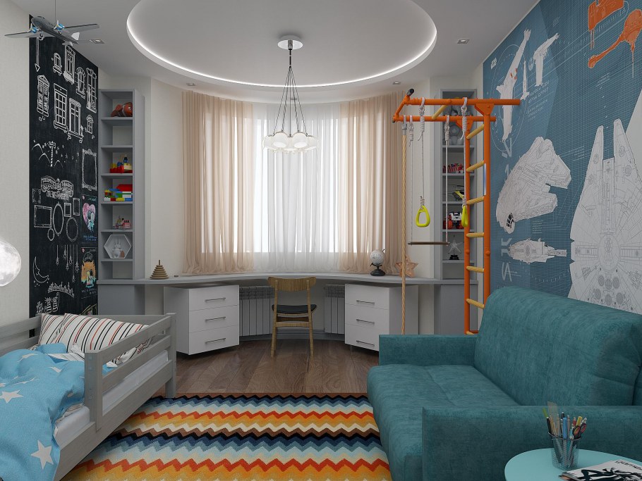 Детская комната с балконом для двоих