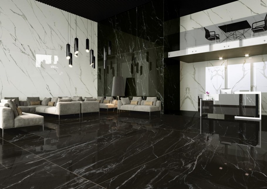 Floor Gres b w Marble