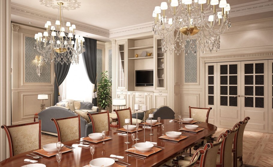 Гостиная и кухня в космическом стиле