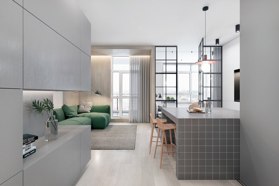 Квартира студия для холостяка интерьер