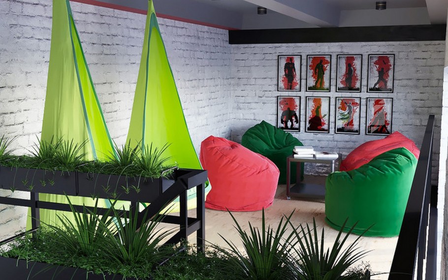 Дизайн интерьера лаунж на полу