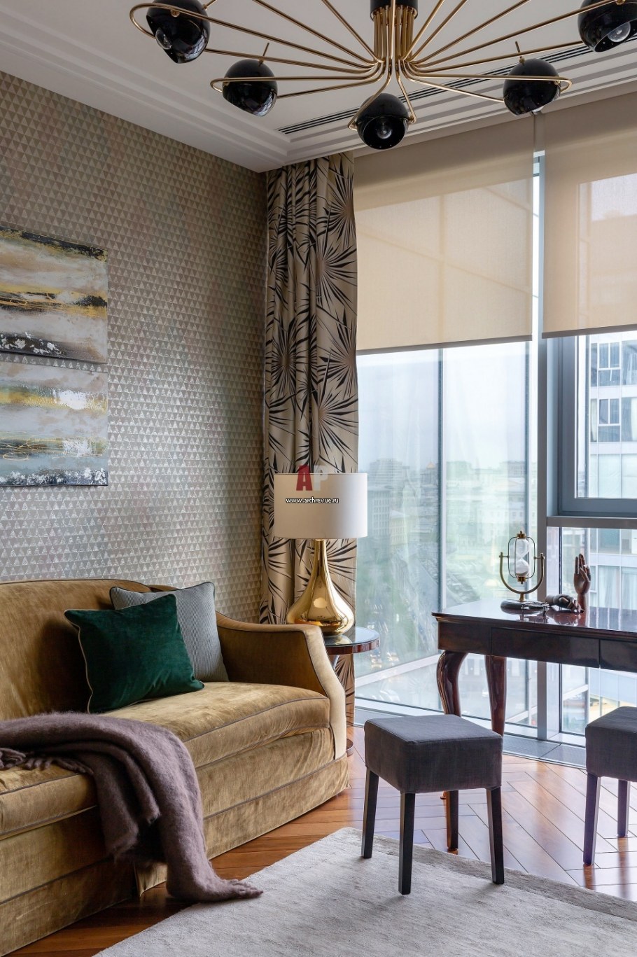 Кухня гостиная ар деко