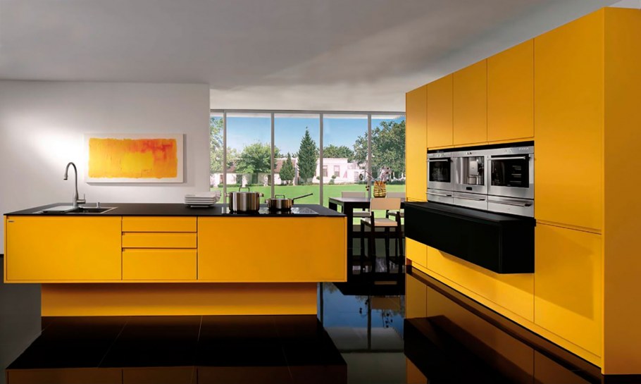 Желтый кухонный гарнитур