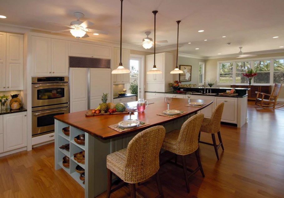 Освещение большой кухни