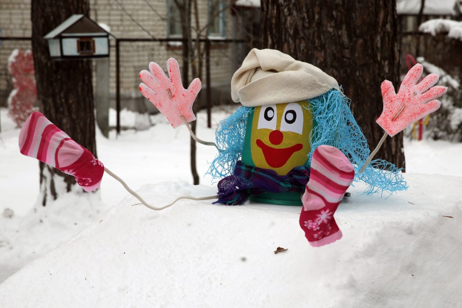 Украшение зимнего участка в детском саду