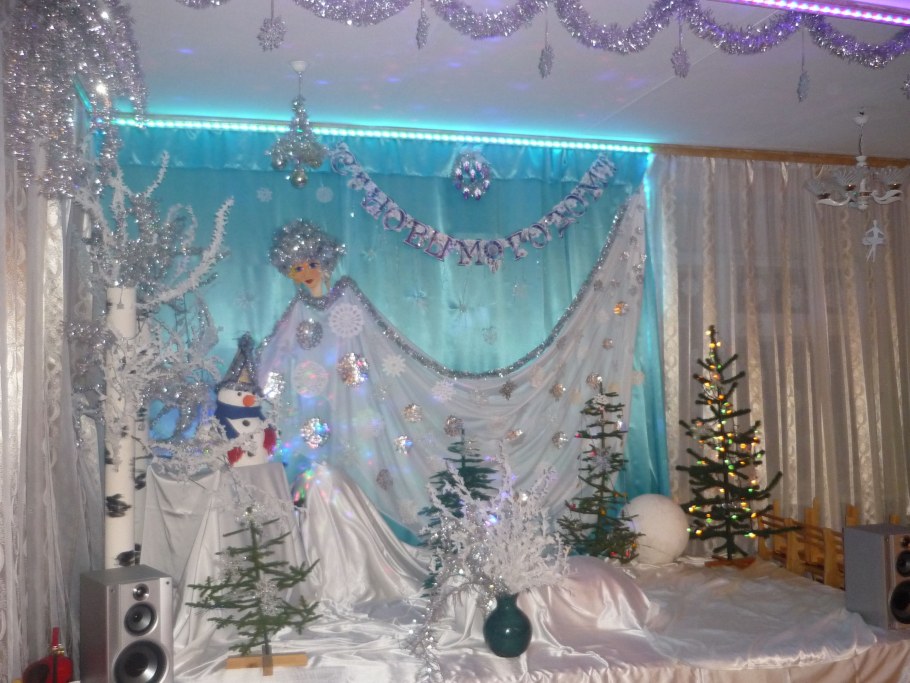 Украшение зала на новый год в детском саду