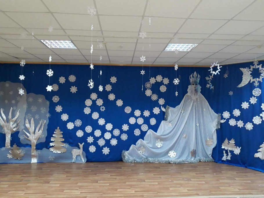 Украшение зала к новому году