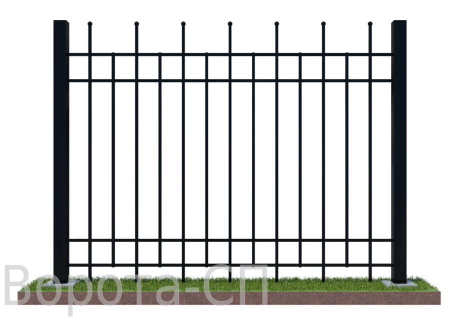 Забор секционный из профильной трубы 20х20