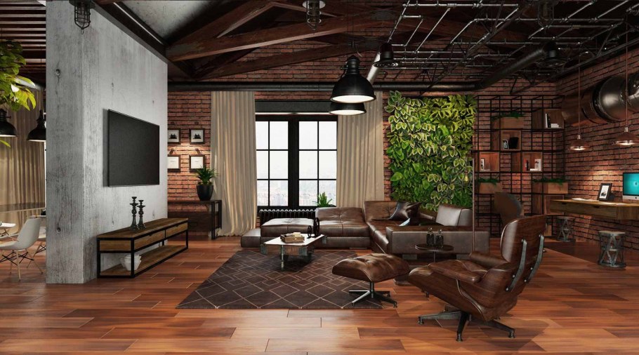 Стиль лофт в интерьере загородного дома