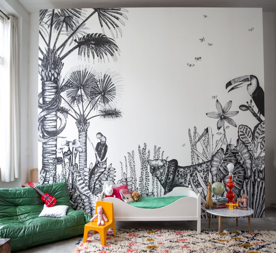 Разрисованные стены в комнате