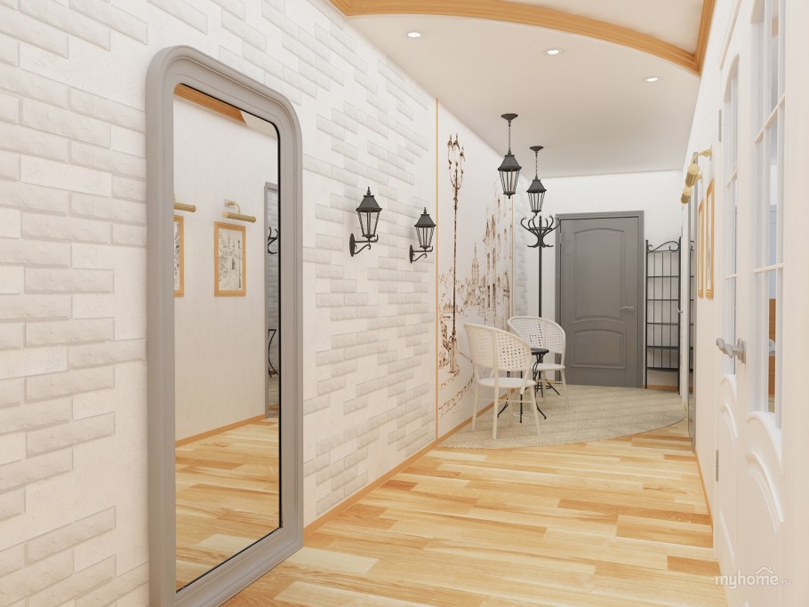 Отделка прихожей декоративным кирпичом