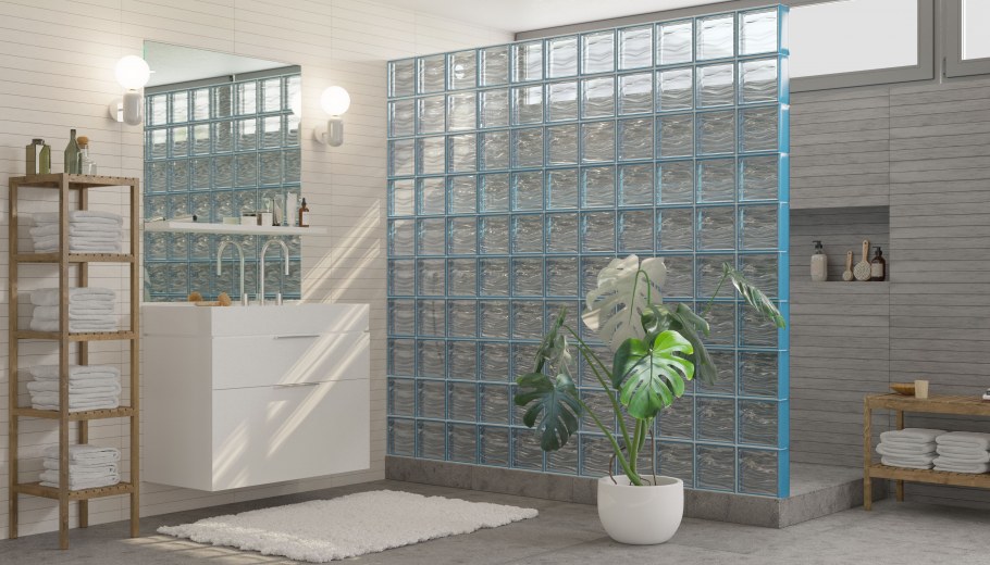 Гардероб из стеклоблоков