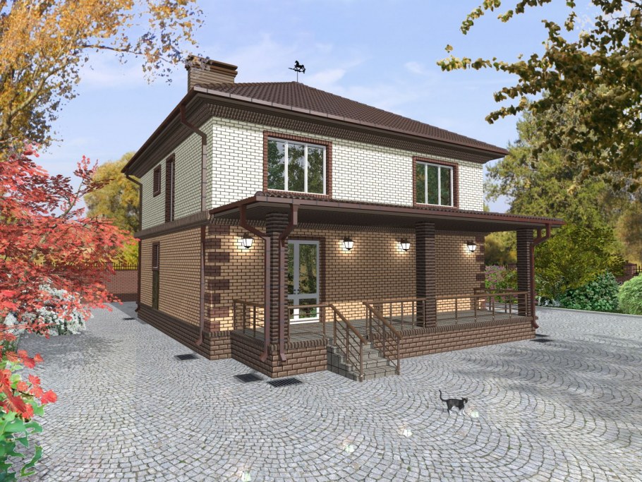 Небольшой 2х этажный дом с террасой