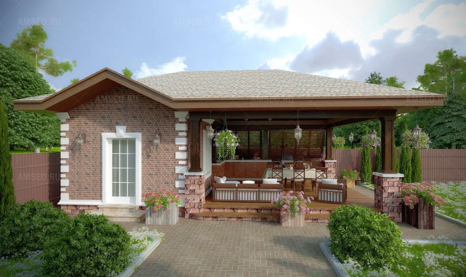 Террасы к одноэтажному летнему домику