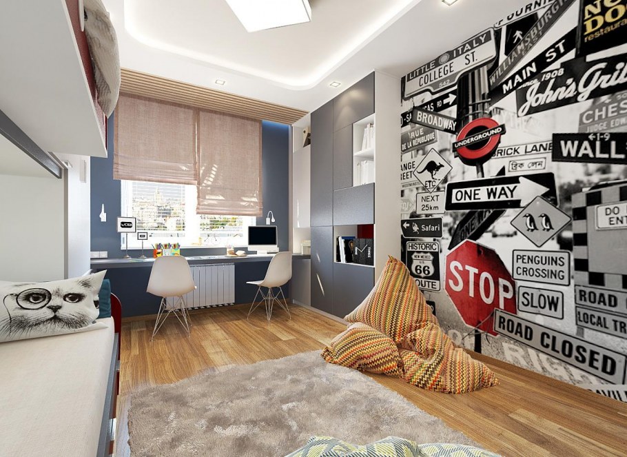 Комната подростка в разных стилях