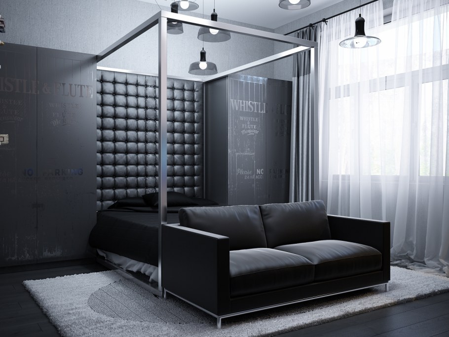 Комната в стиле брутализм