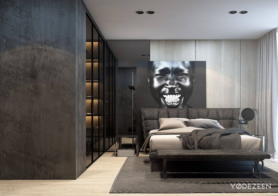 Комната в стиле брутализм