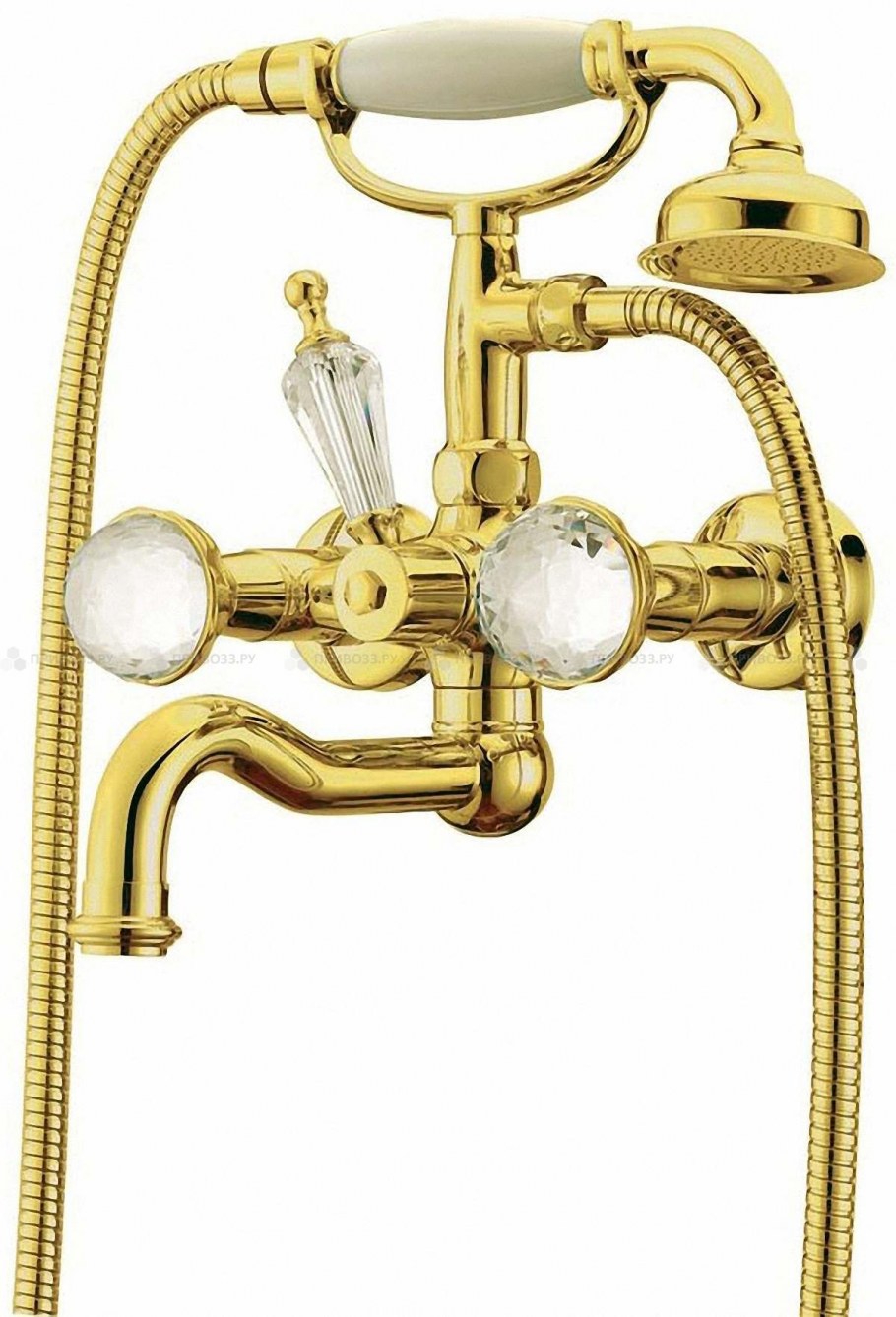 Кран в ванную золотой