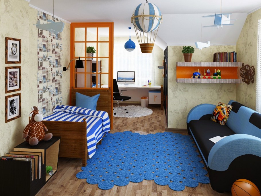 Детская комната для школьника мальчику