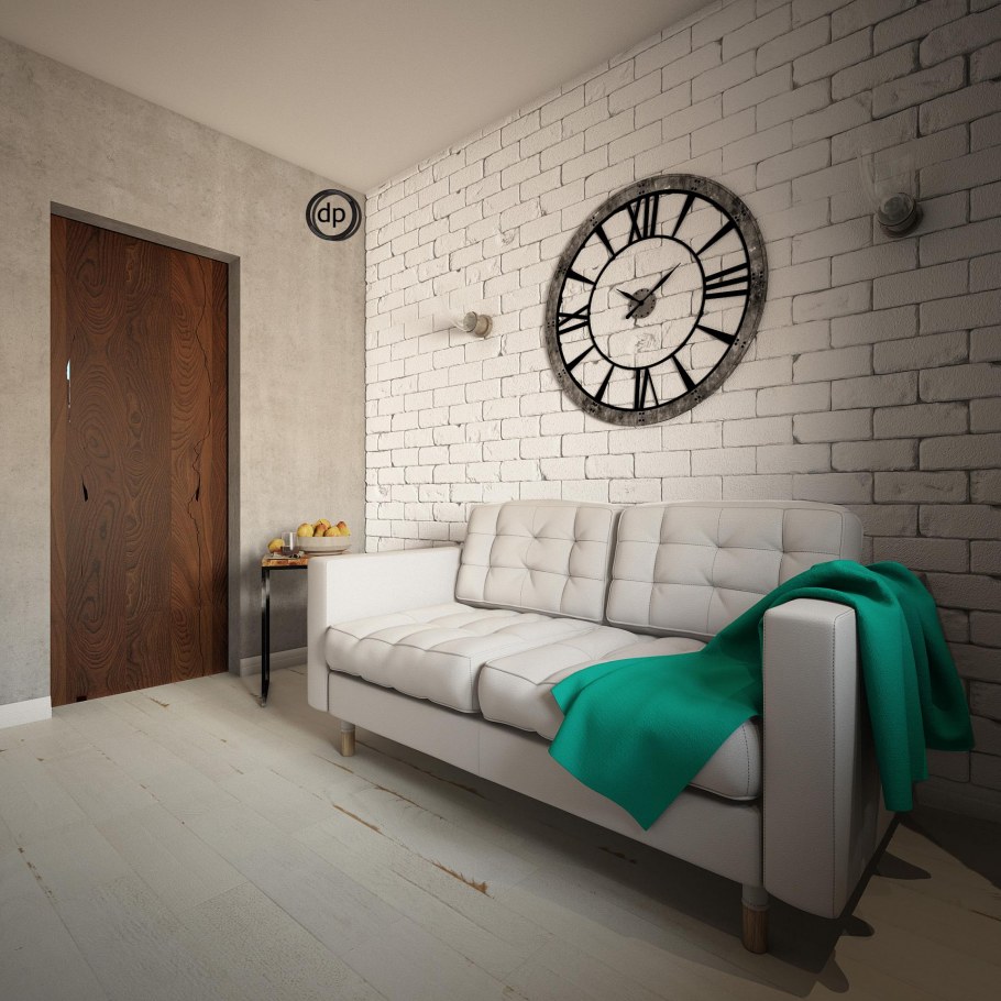 Интерьер маленькой комнаты в стиле лофт