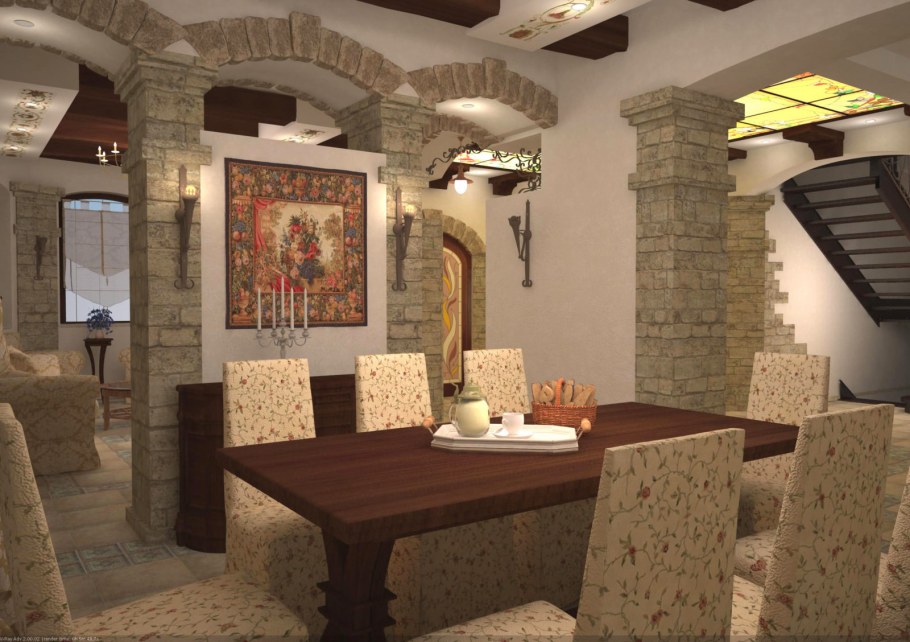 Колонна отделанная декоративным камнем