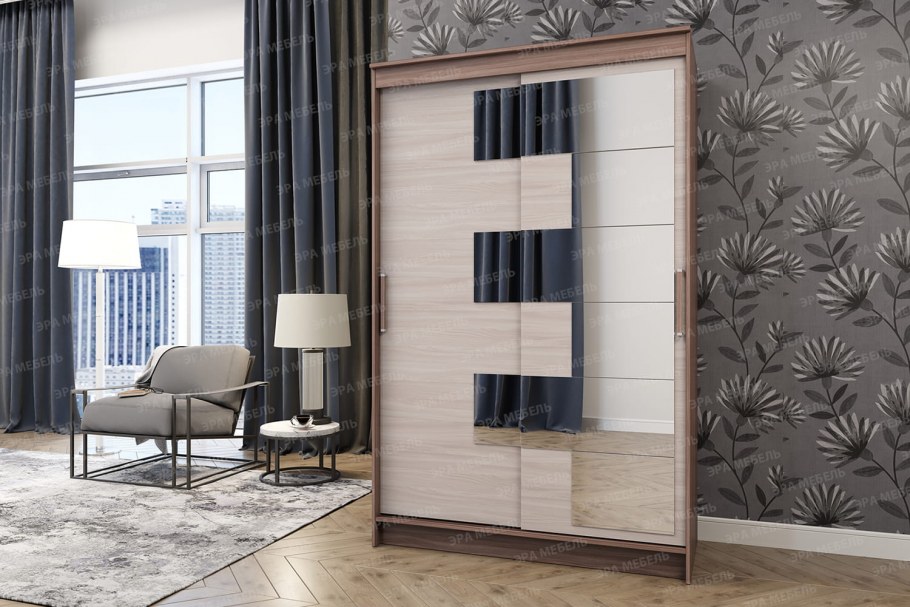 Зеркало Фуджи черное шкаф купе