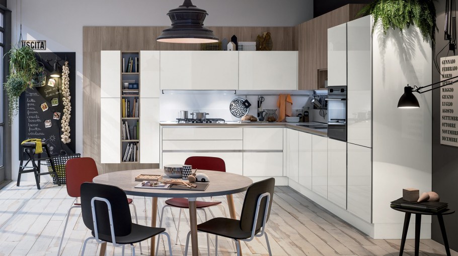 Итальянские угловые кухни в современном стиле