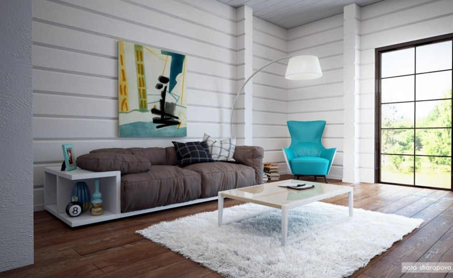 Крашенное дерево в интерьере