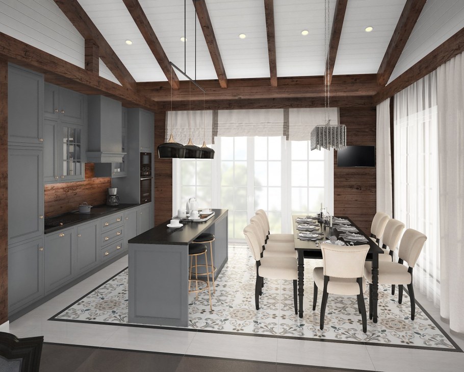 Интерьеры одноэтажных загородных домов