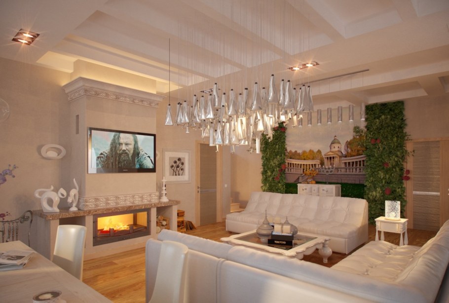 Кухни гостиные в коттеджах