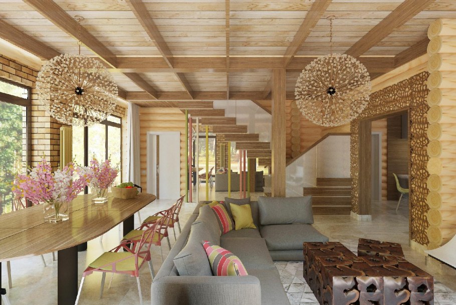 Загородный дом 200кв интерьер