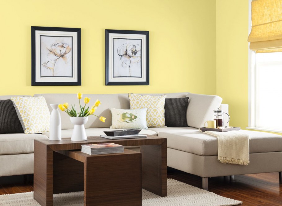 Ванильный цвет стен в интерьере