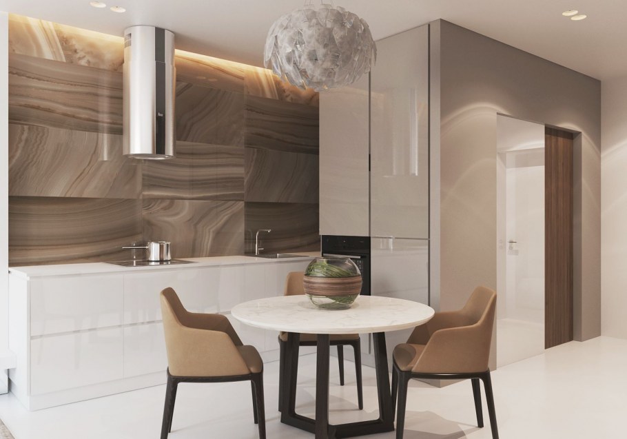 Кухня Разбитая на 2 стены