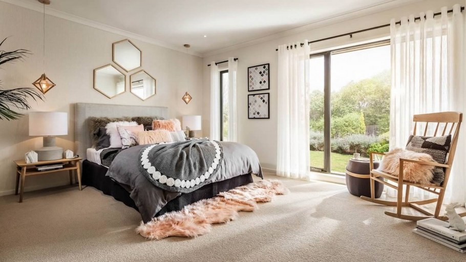 Паркет в интерьере спальни