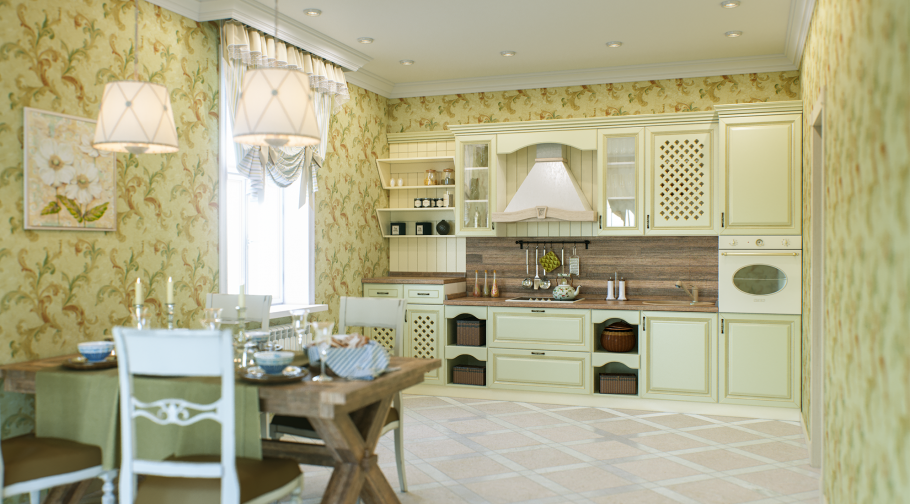 Текстиль для кухни в стиле Прованс