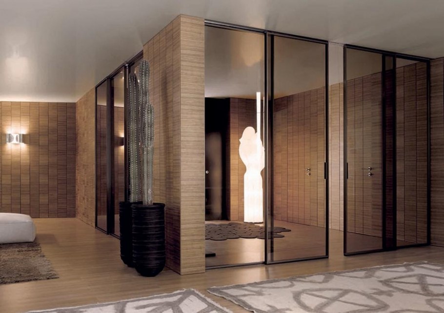 Стена из стеклоблоков в интерьере